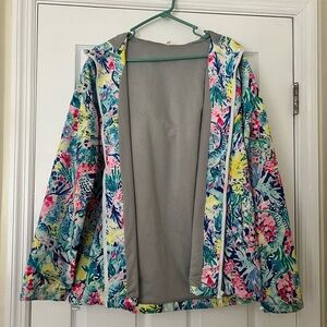 Colorful Floral Hooded Raincoat